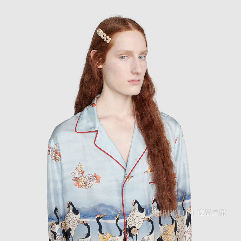 水晶“Gucci”发夹 金色调金属