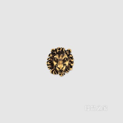 狮头胸针 做旧金色效果