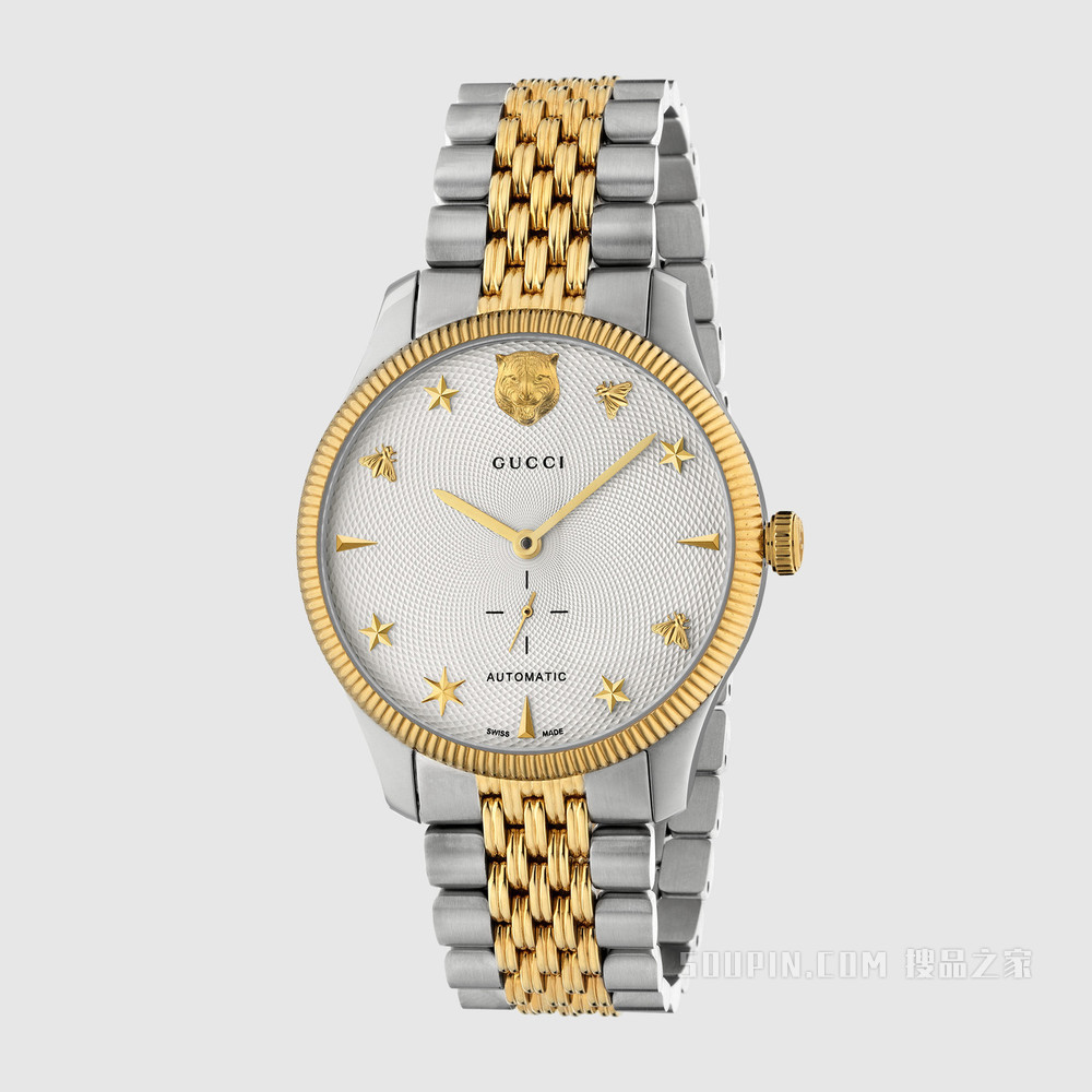 G-Timeless系列腕表，40毫米 精钢及黄金色PVD