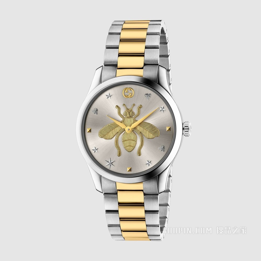 G-Timeless 系列腕表，38 毫米 精钢/黄金色 PVD