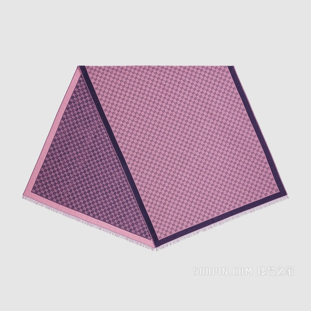 双G提花棉质披肩 粉色和蓝色