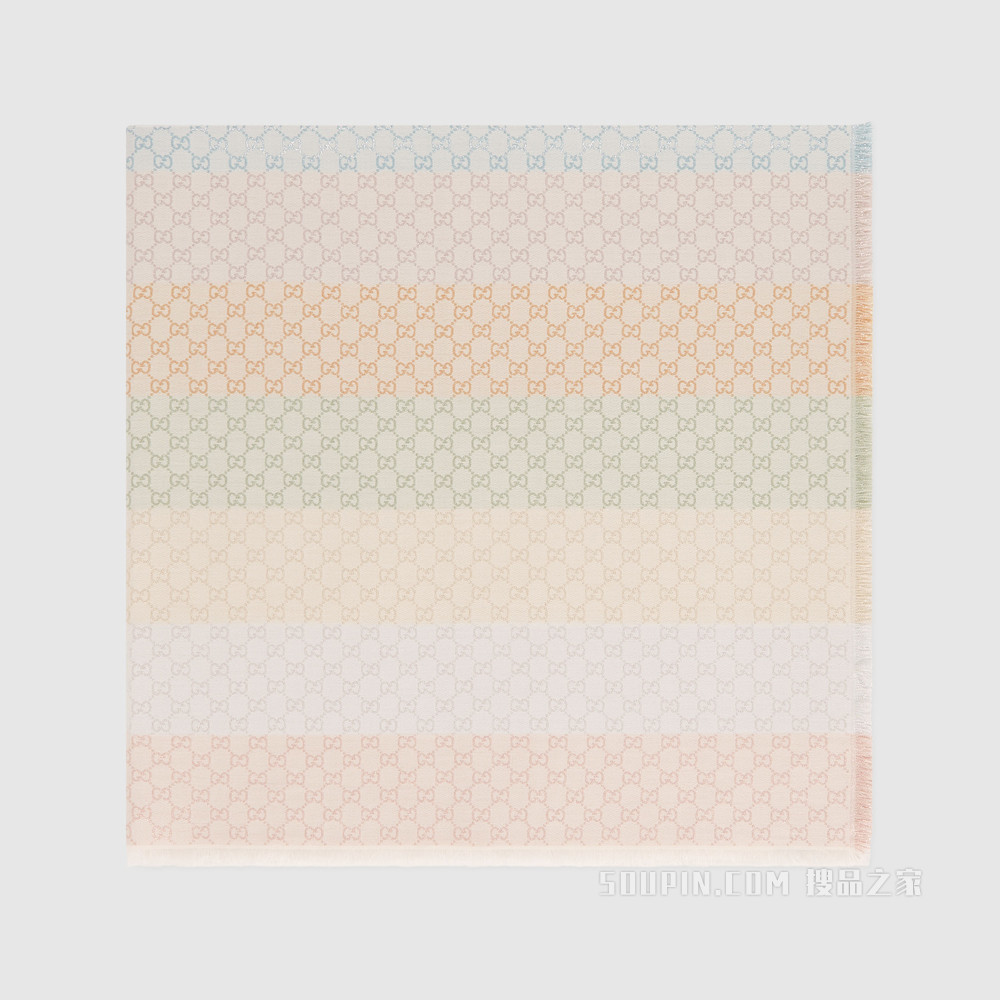 双G提花披肩 粉彩色调双G提花