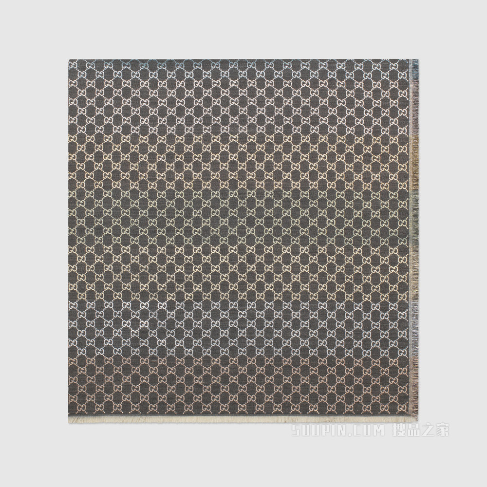 GG 提花披肩 灰色 GG 提花