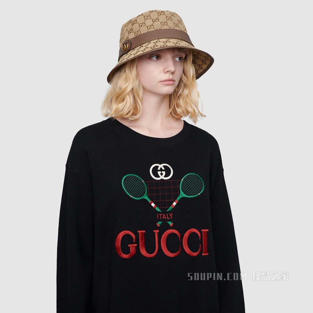 GG 帆布渔夫帽 米色/棕色 GG 帆布