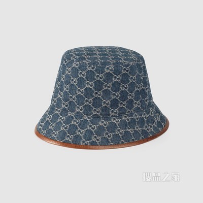 GG Denim系列GG帆布渔夫帽 蓝色