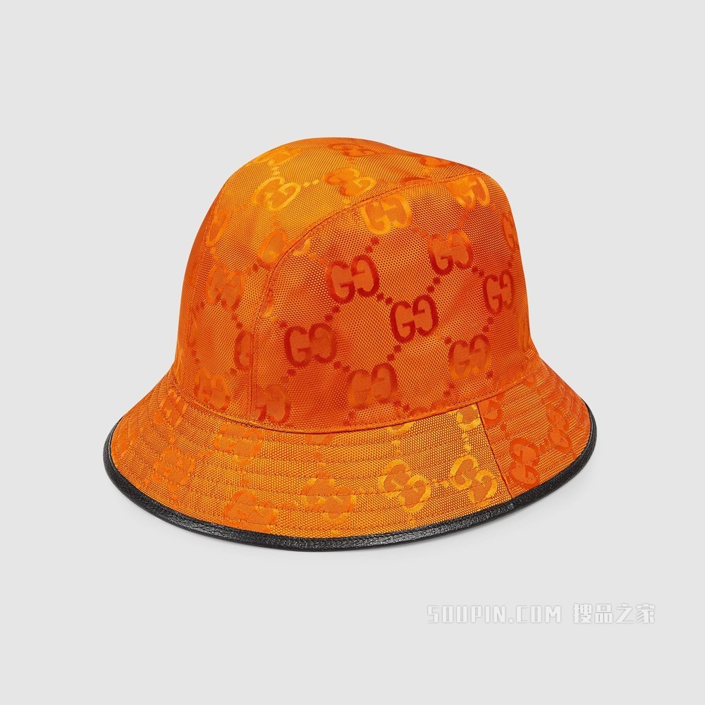Gucci Off The Grid系列渔夫帽 橘色GG ECONYL®
