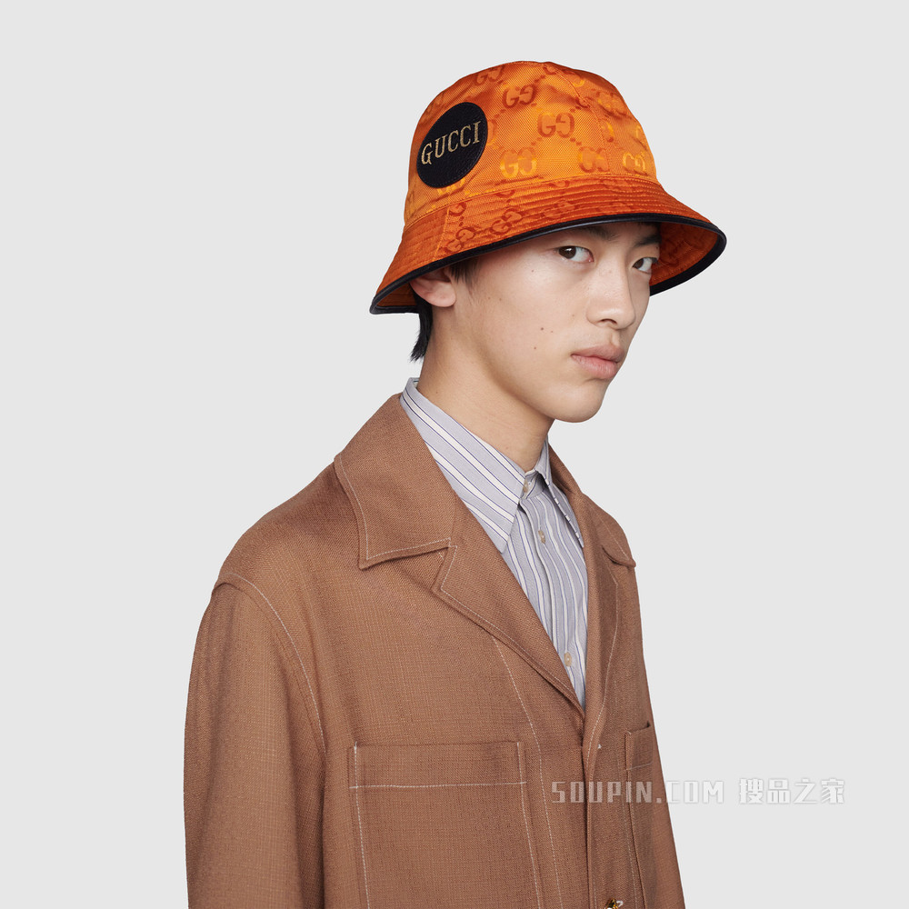 Gucci Off The Grid系列渔夫帽 橘色GG ECONYL®