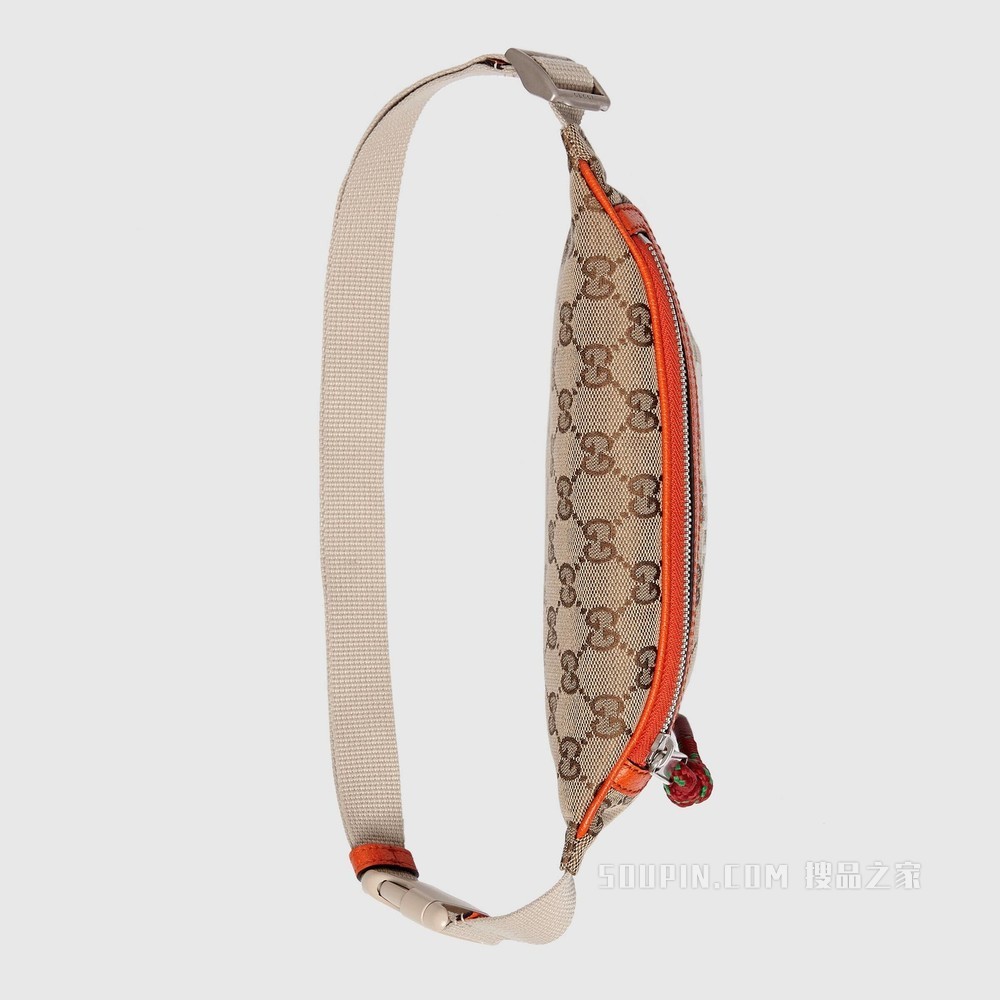 The North Face x Gucci联名系列腰包 米色和乌木色GG帆布