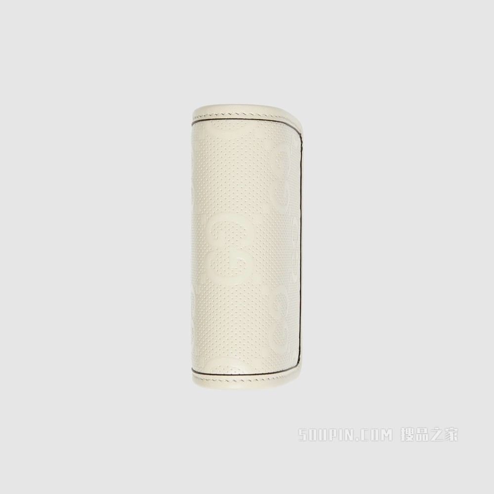 GG印花压纹迷你手袋 白色皮革