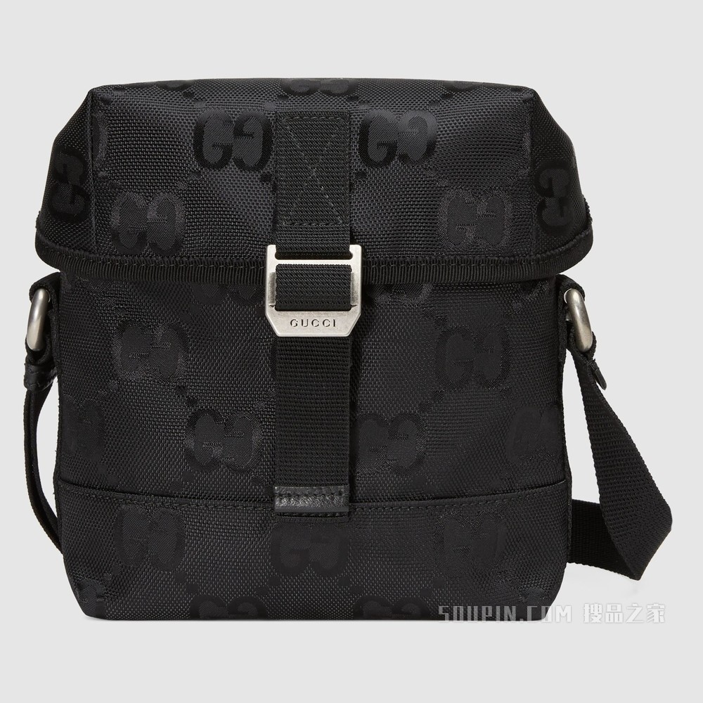 Gucci Off The Grid系列邮差包 黑色GG ECONYL®