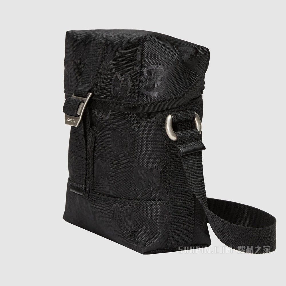 Gucci Off The Grid系列邮差包 黑色GG ECONYL®