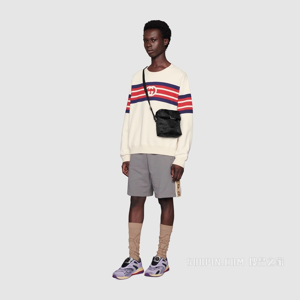 Gucci Off The Grid系列邮差包 黑色GG ECONYL®