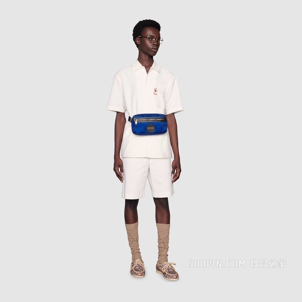 Gucci Off The Grid系列腰包 蓝色GG ECONYL®