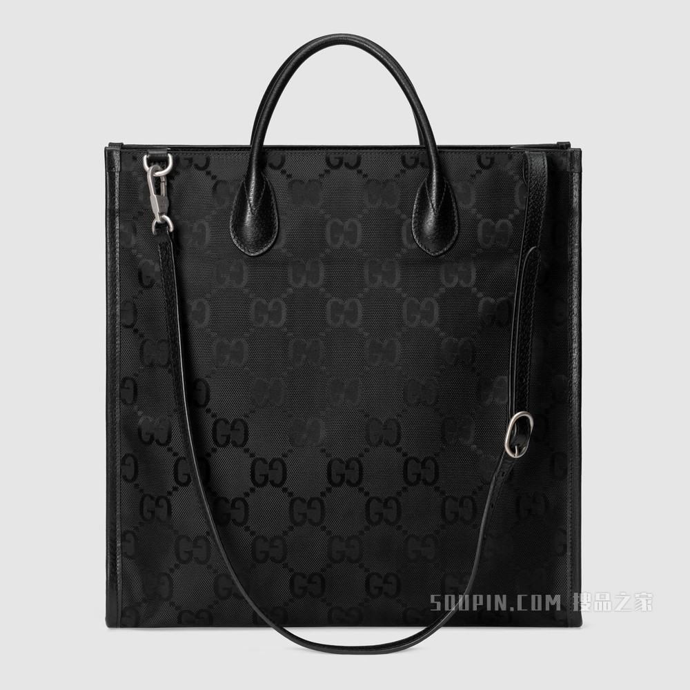 Gucci Off The Grid系列竖款托特包 黑色GG ECONYL®
