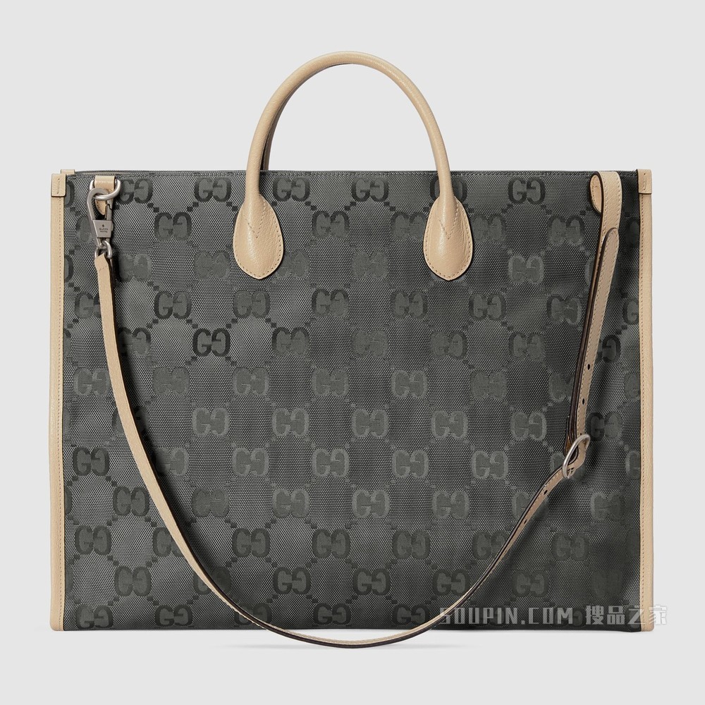 Gucci Off The Grid系列托特包 深灰色GG ECONYL®