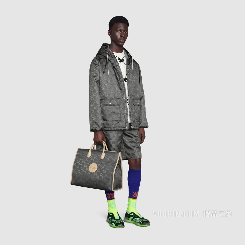 Gucci Off The Grid系列托特包 深灰色GG ECONYL®
