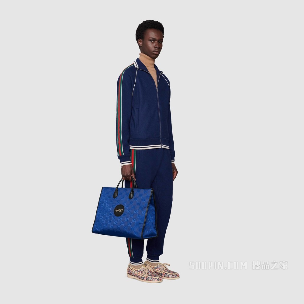 Gucci Off The Grid系列托特包 蓝色GG ECONYL®