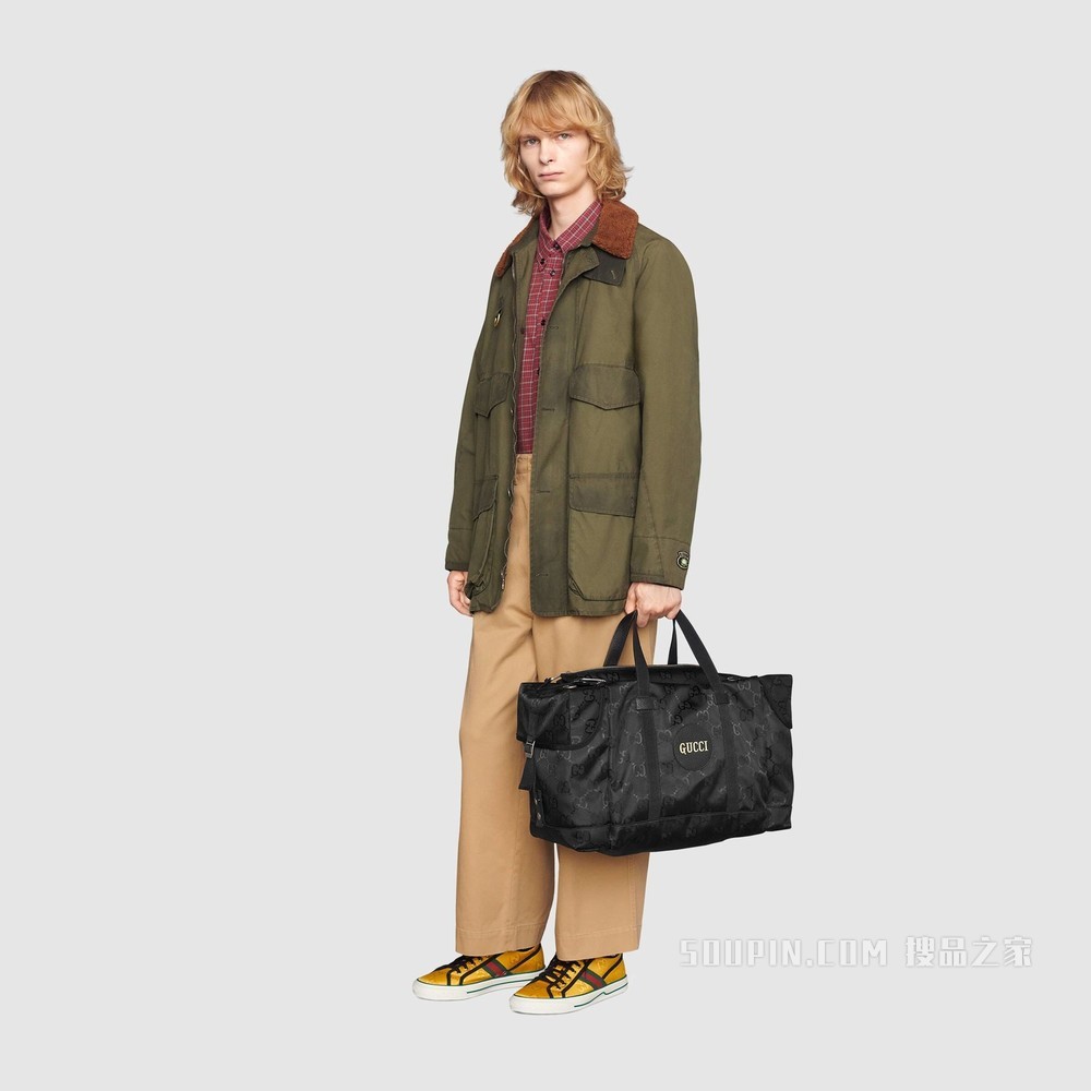 Gucci Off The Grid系列旅行袋 黑色GG ECONYL®