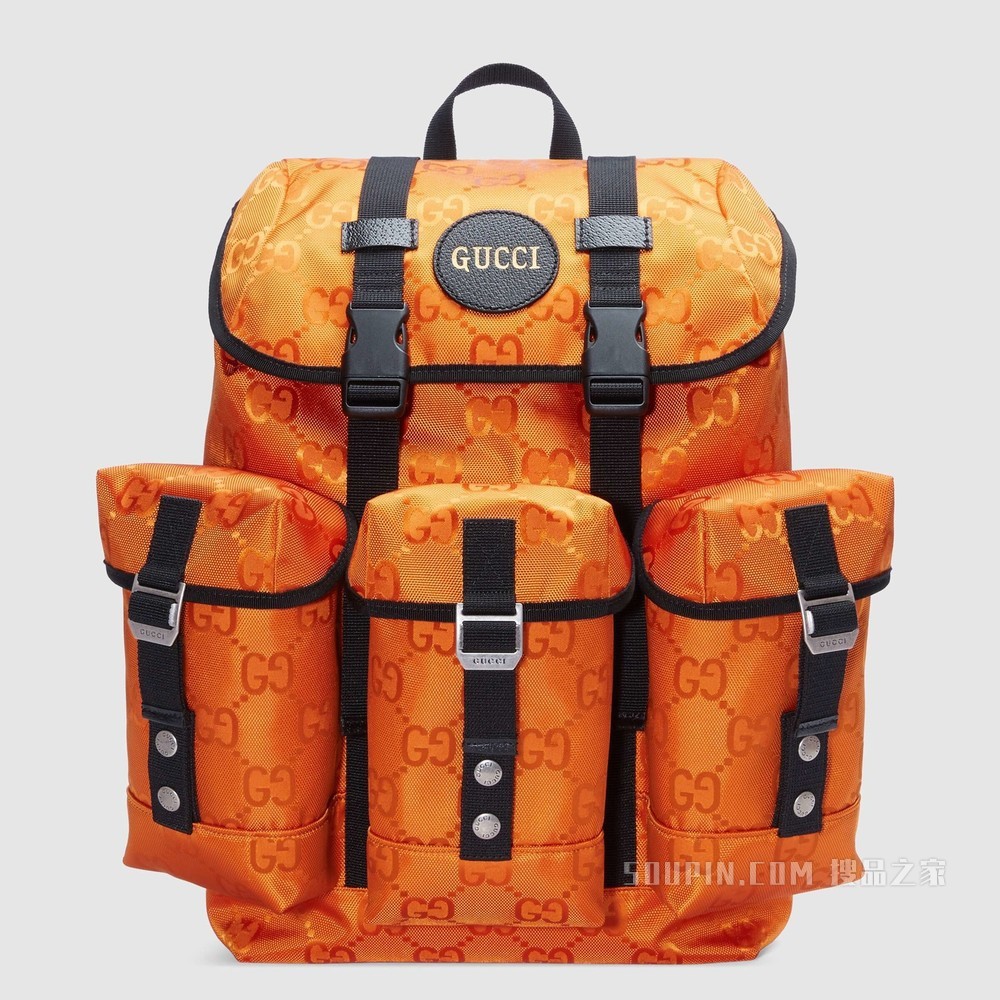 Gucci Off The Grid系列背包 橘色GG ECONYL®