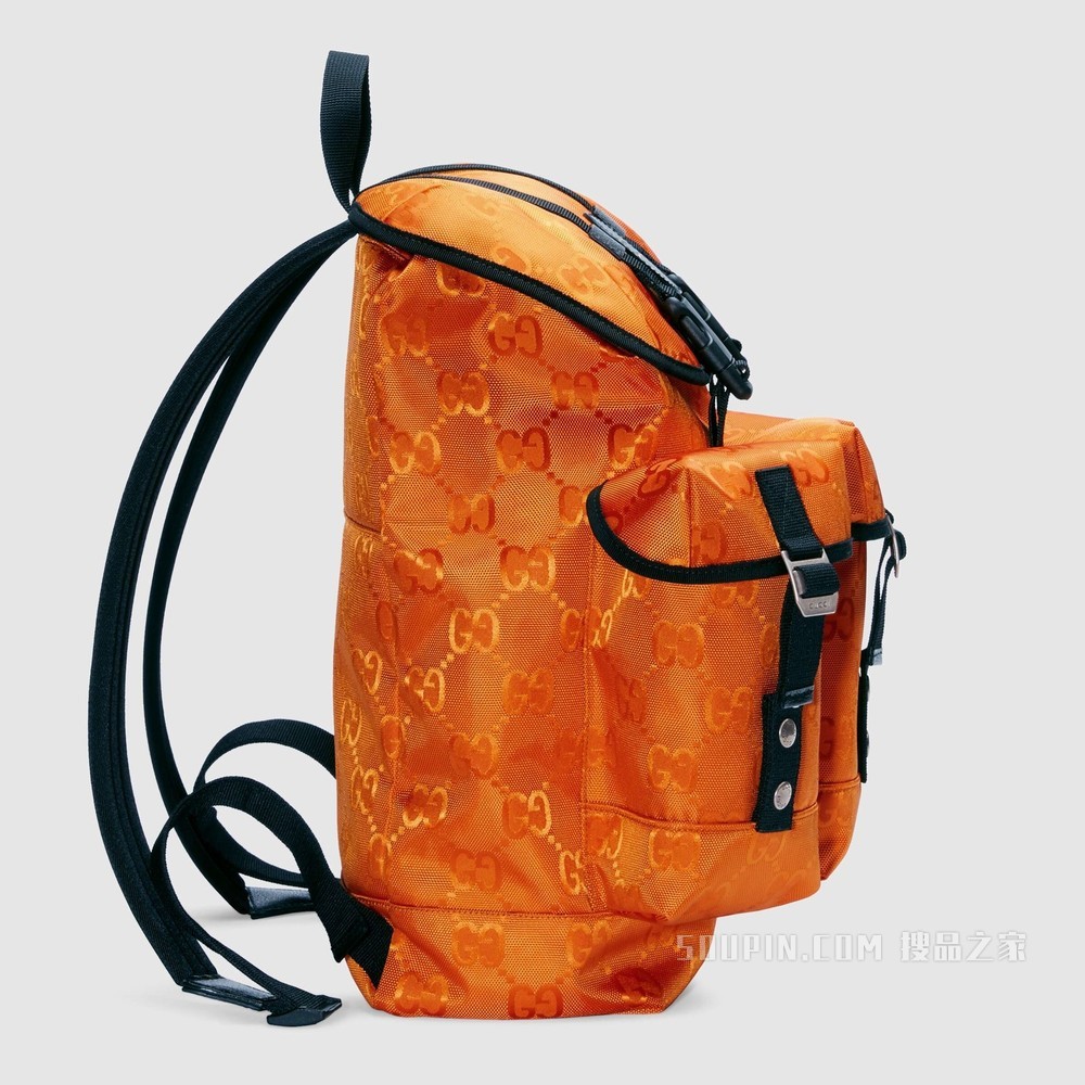 Gucci Off The Grid系列背包 橘色GG ECONYL®