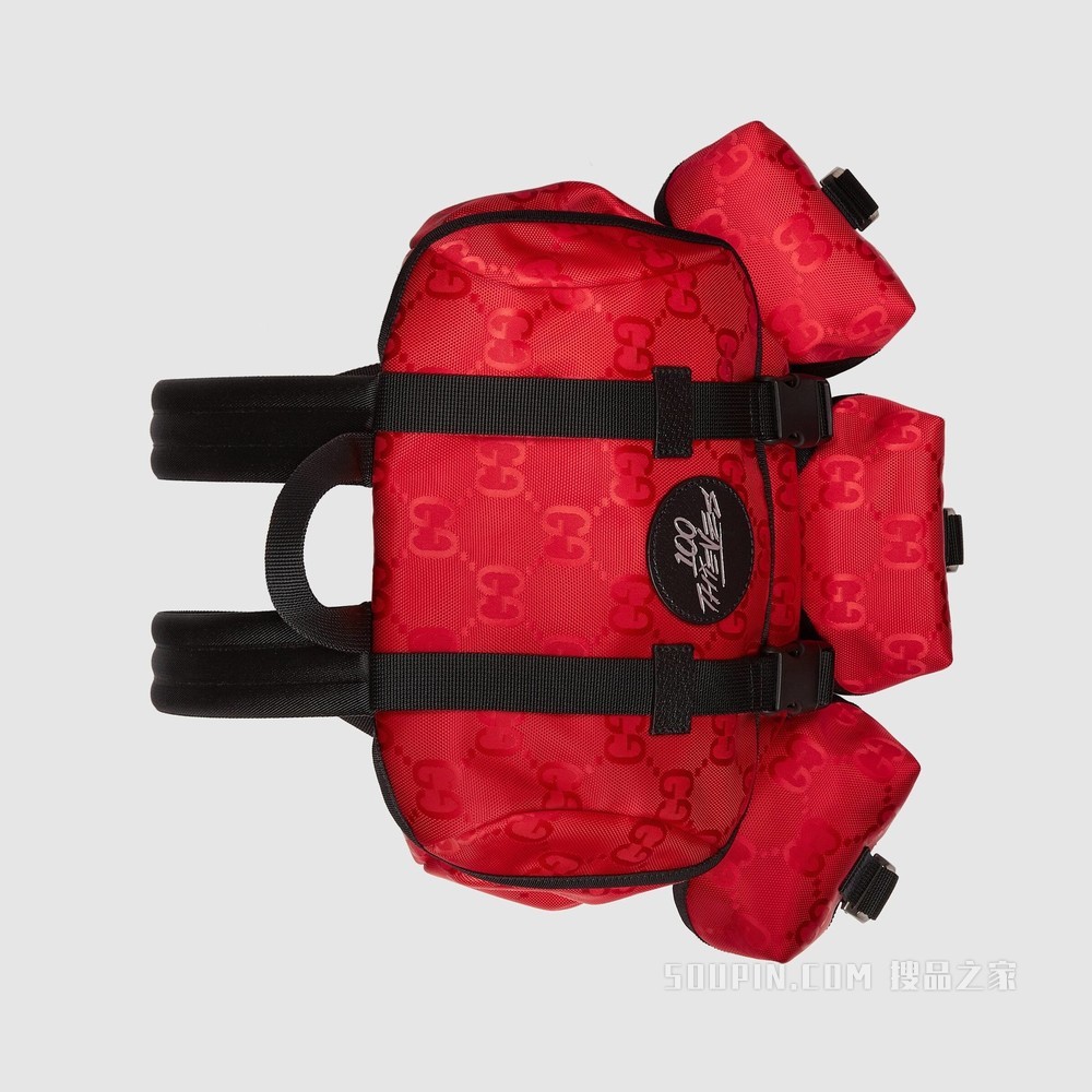 100 Thieves x Gucci Off The Grid系列背包 红色GG ECONYL®