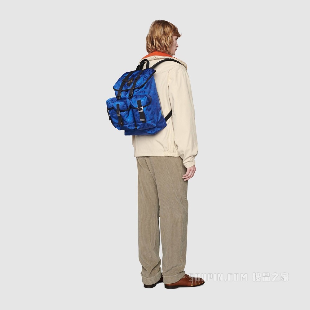 Gucci Off The Grid系列背包 蓝色GG ECONYL®