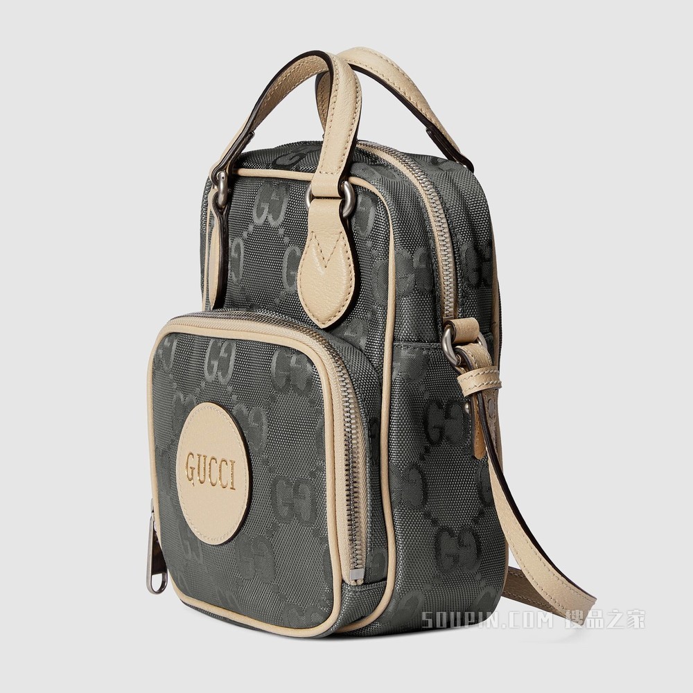 Gucci Off The Grid系列肩背包 深灰色GG ECONYL®