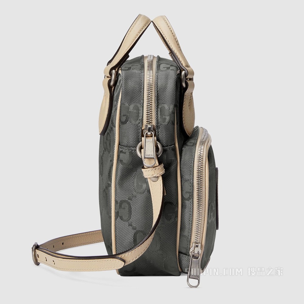 Gucci Off The Grid系列肩背包 深灰色GG ECONYL®