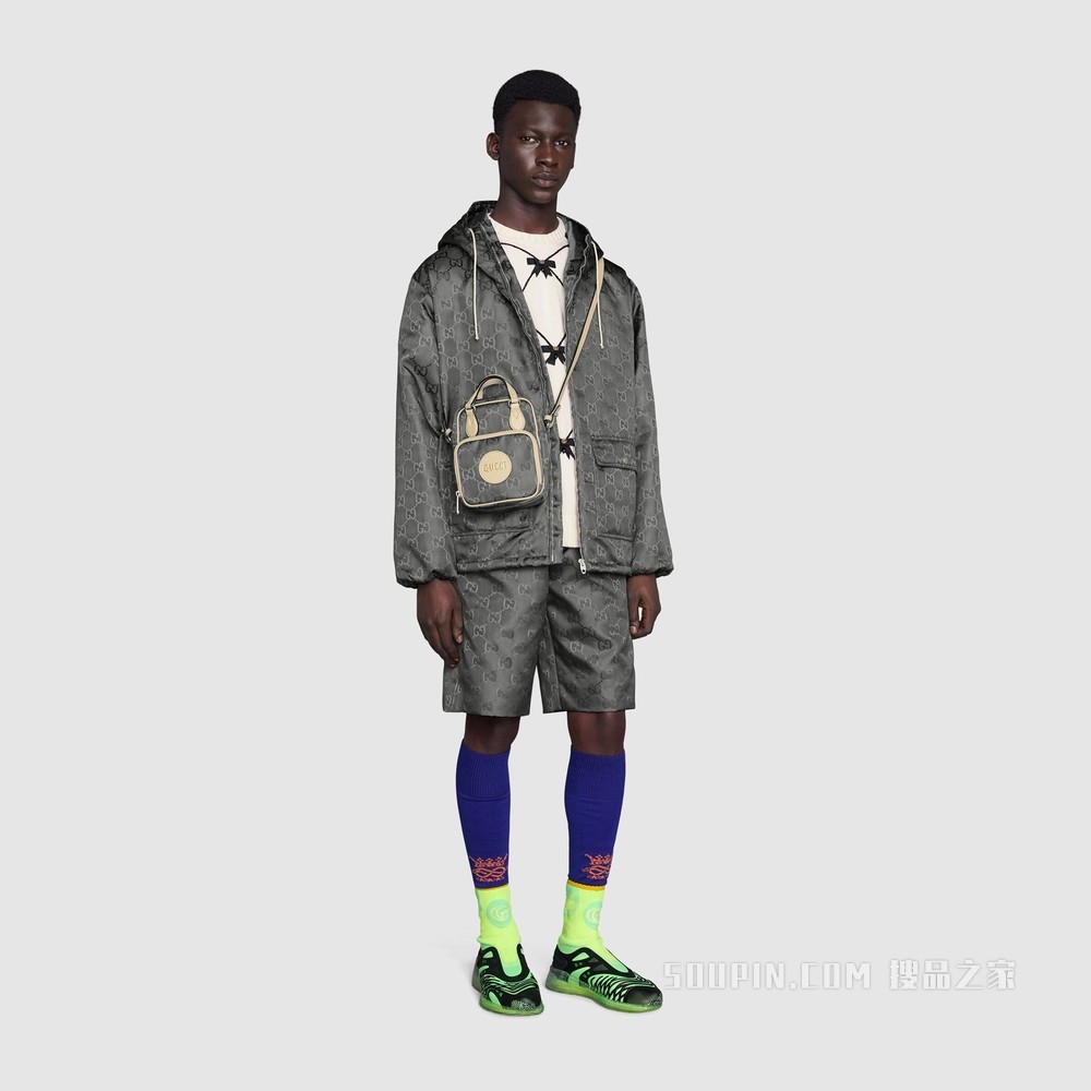Gucci Off The Grid系列肩背包 深灰色GG ECONYL®