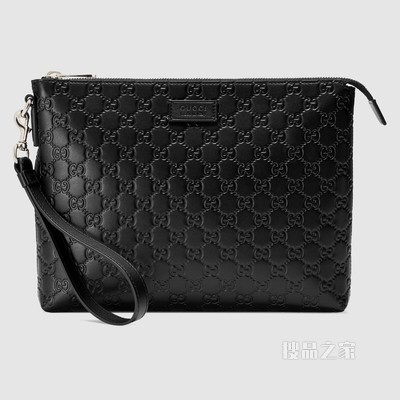 Gucci Signature柔软皮革男包 黑色Gucci Signature软皮
