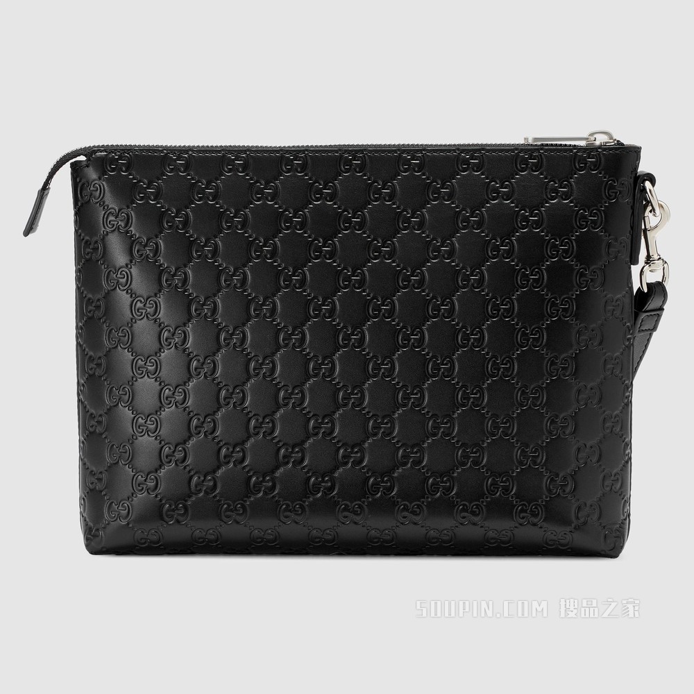 Gucci Signature柔软皮革男包 黑色Gucci Signature软皮
