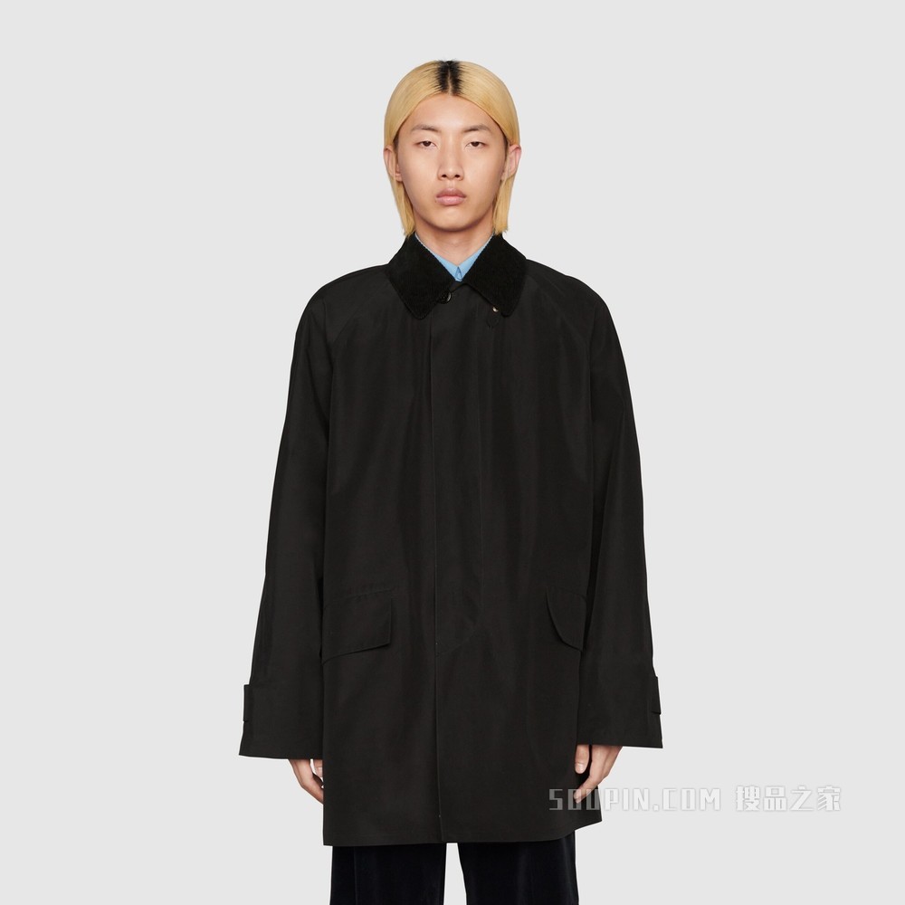 “You Got Good Taste”印花棉质大衣 黑色