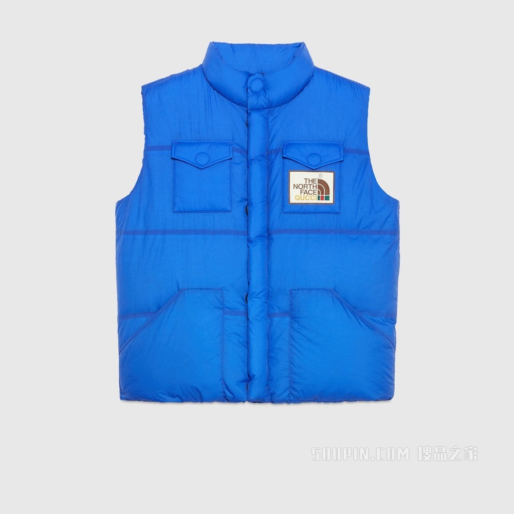 The North Face x Gucci联名系列羽绒马甲 蓝色