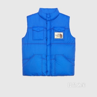 The North Face x Gucci联名系列羽绒马甲 蓝色