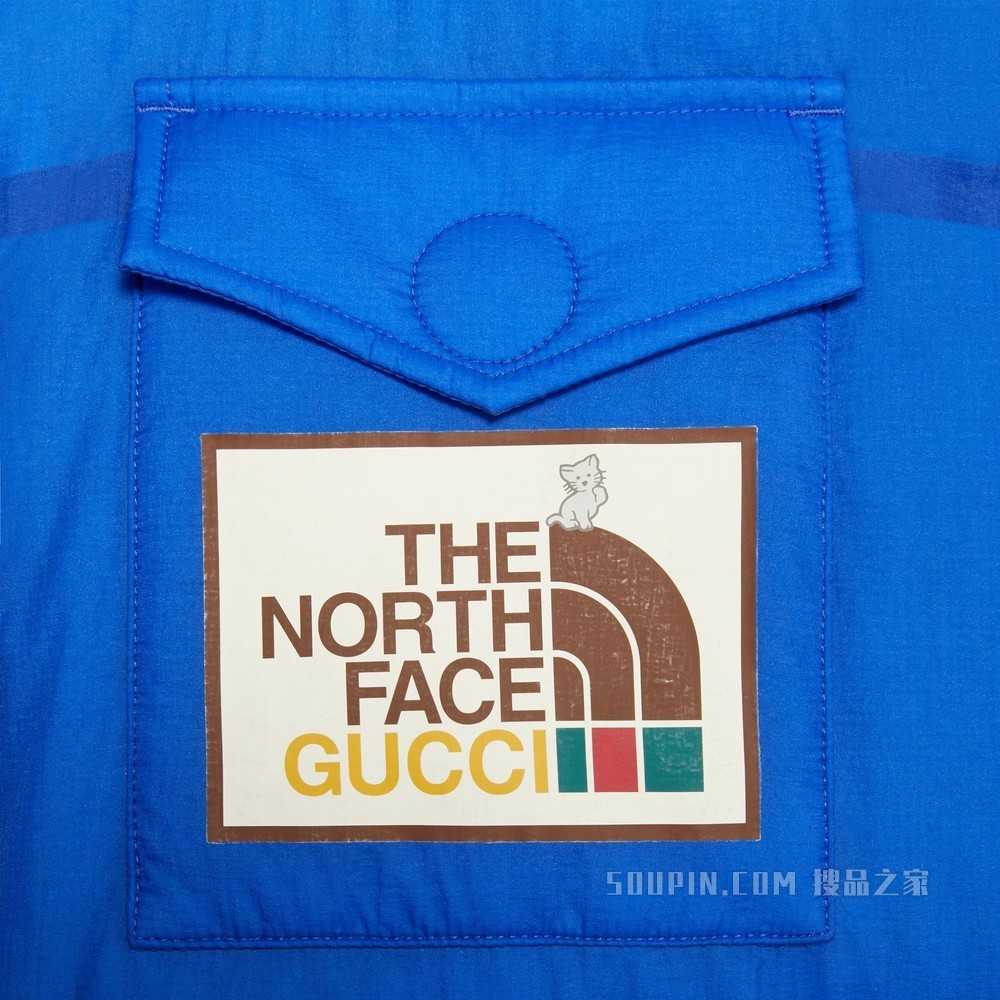 The North Face x Gucci联名系列羽绒马甲 蓝色