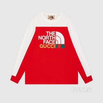 The North Face x Gucci联名系列T恤 红色和白色