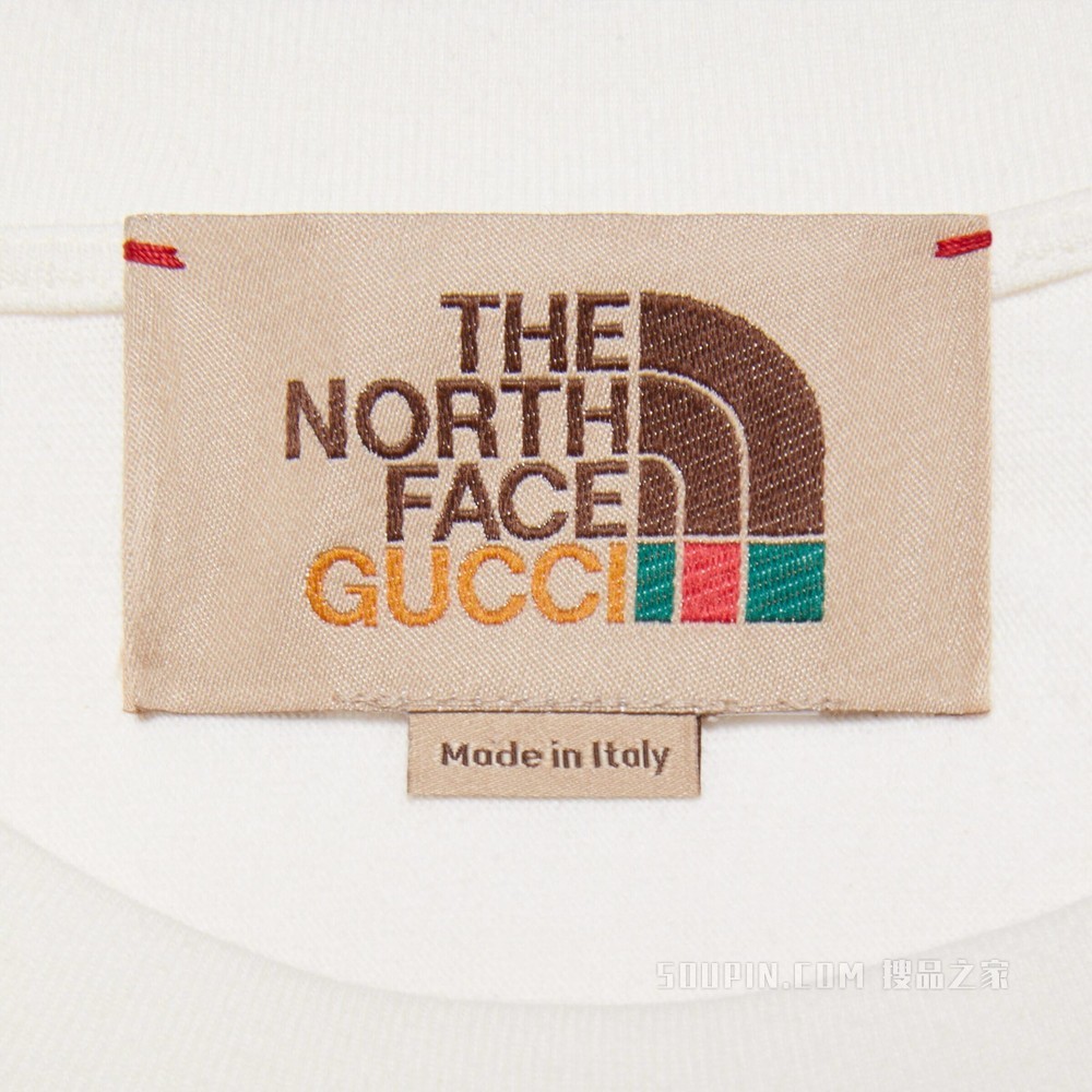 The North Face x Gucci联名系列T恤 红色和白色