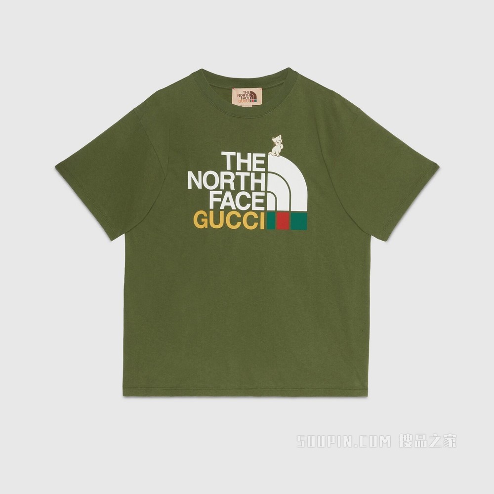 The North Face x Gucci联名系列T恤 深绿色