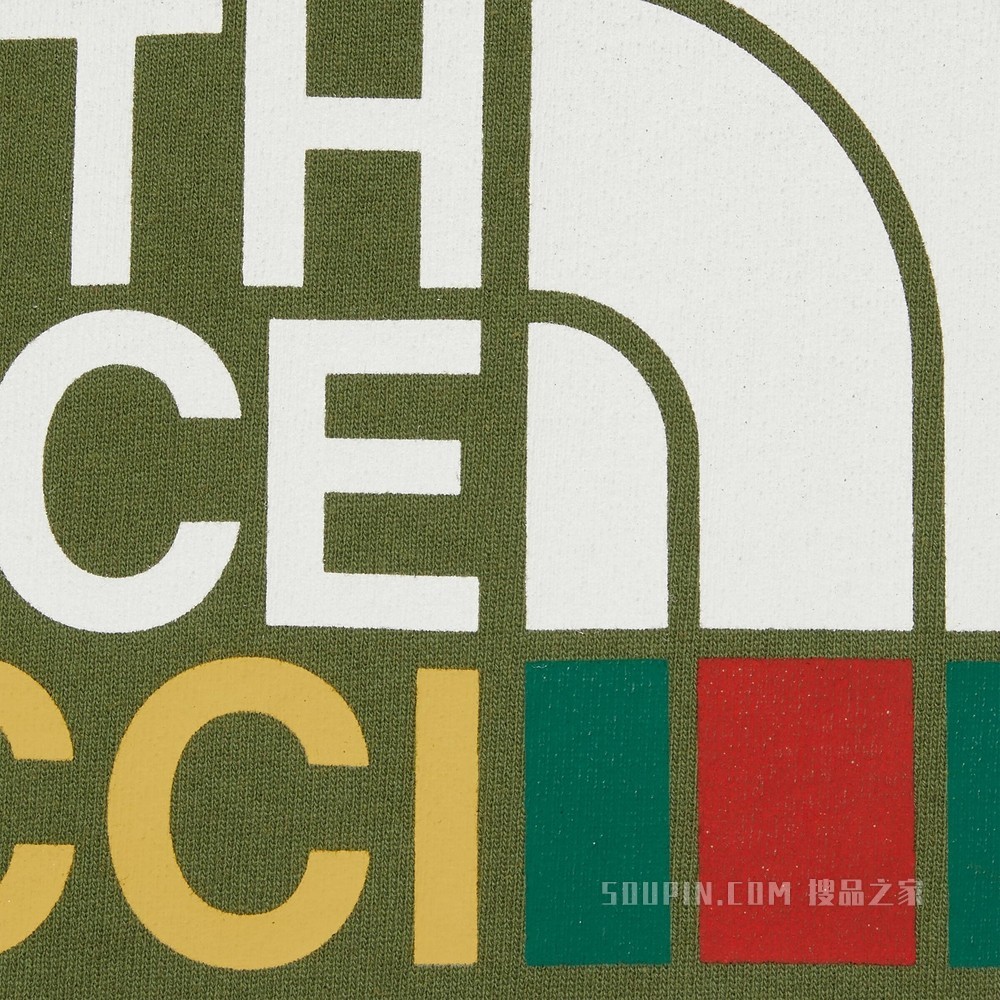 The North Face x Gucci联名系列无袖卫衣 绿色
