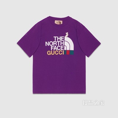 The North Face x Gucci联名系列T恤 紫色
