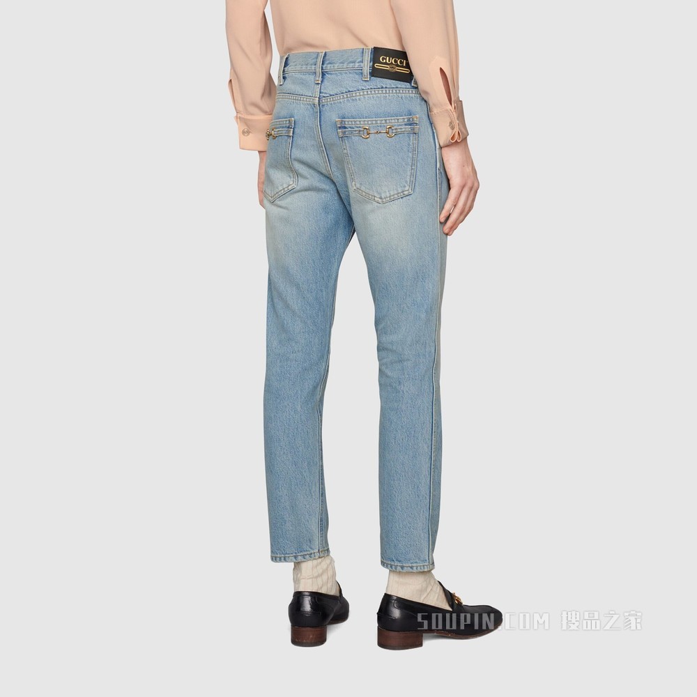 锥形牛仔裤 蓝色