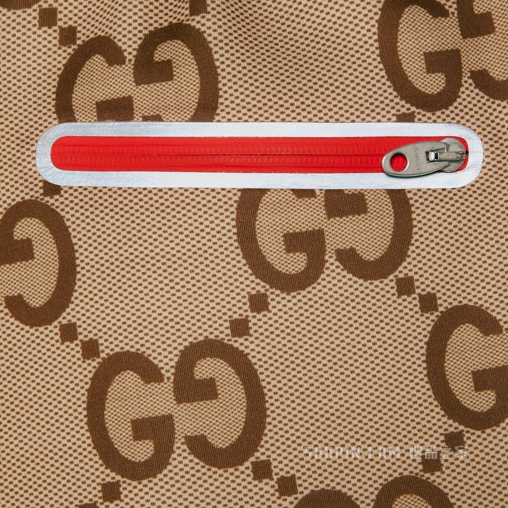 Gucci 100特别系列GG橡胶长裤 米色和乌木色