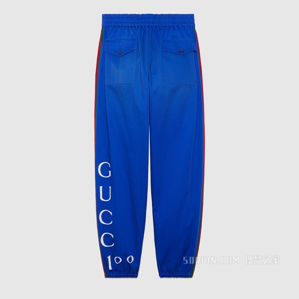 Gucci 100特别系列棉质长裤 蓝色