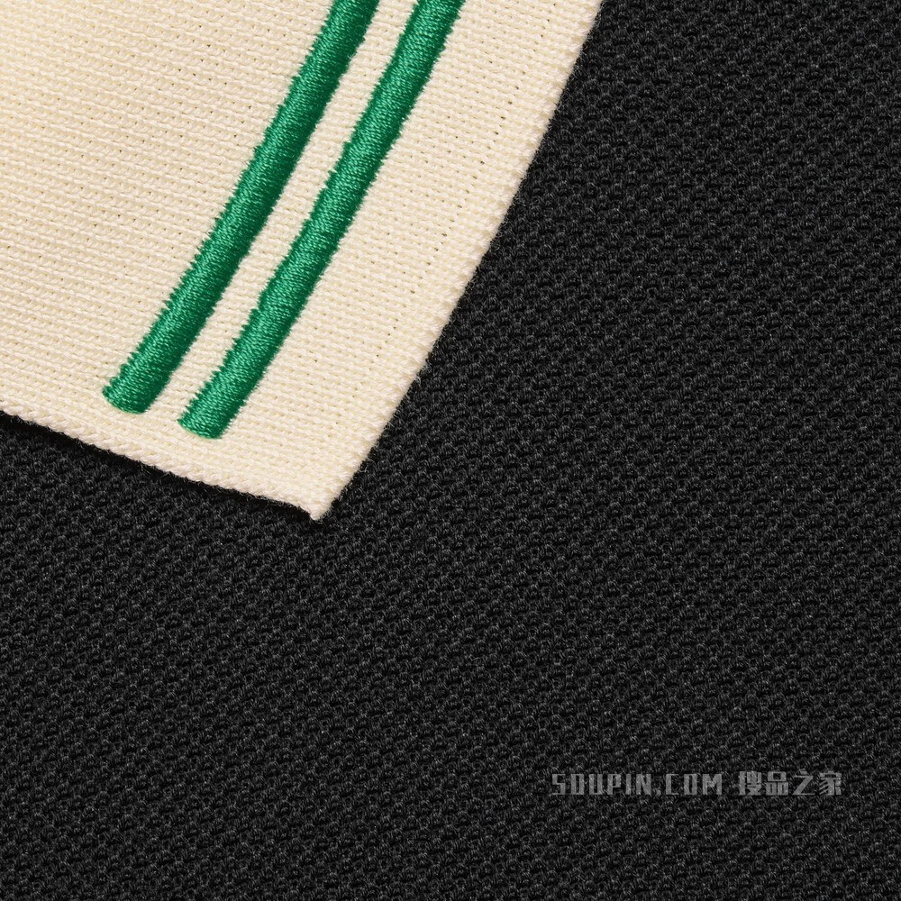 互扣式双G珠地棉Polo衫 黑色和白色