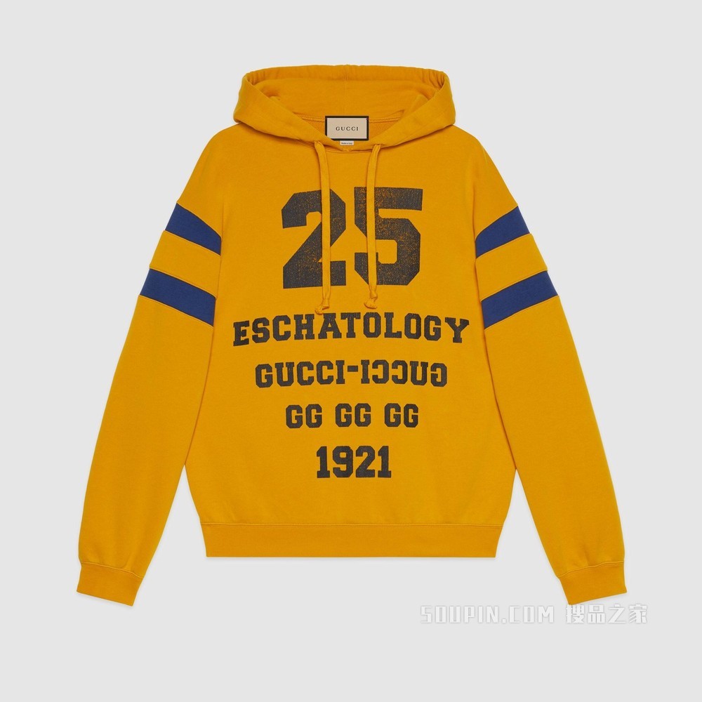 “25 Gucci”印花卫衣 黄色