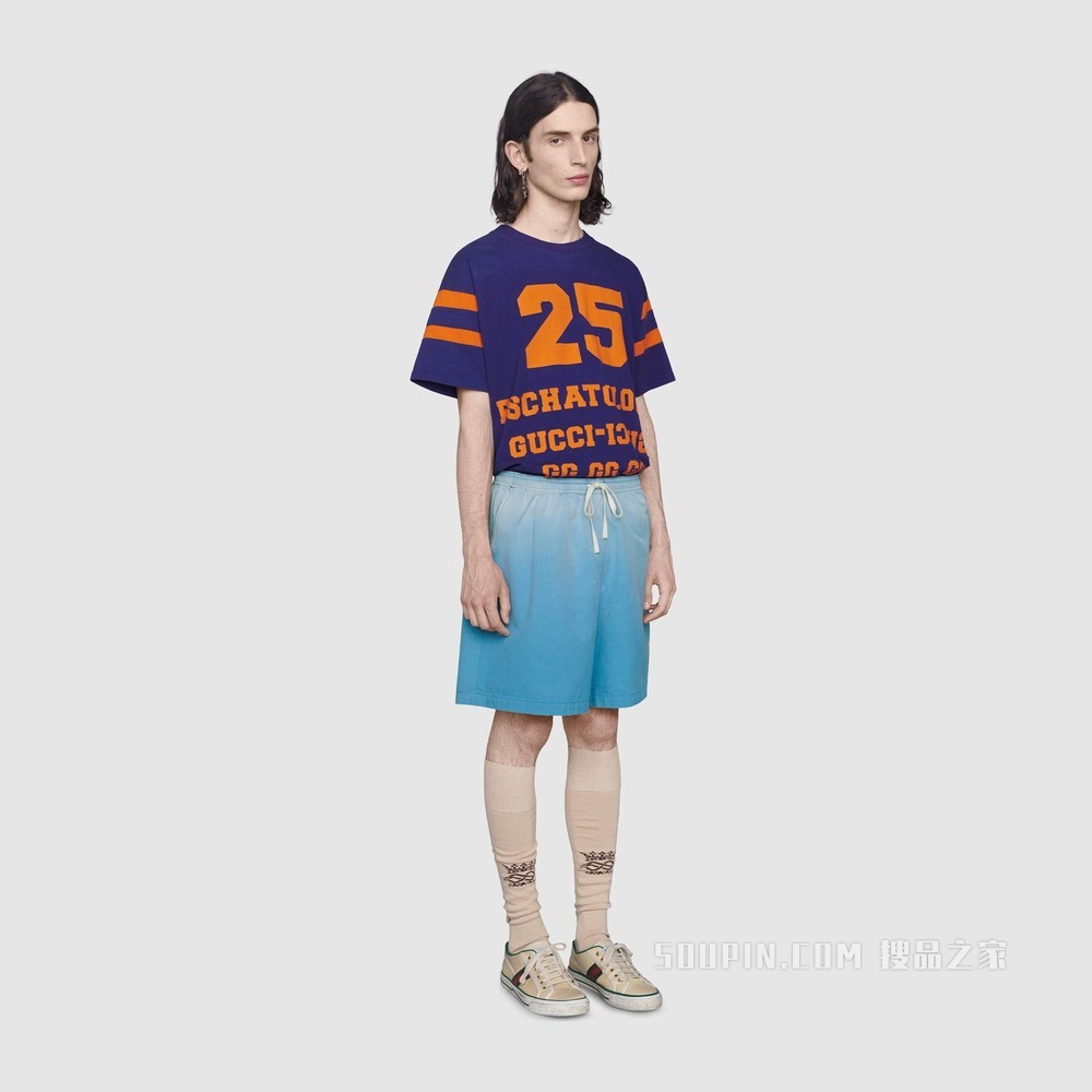 “25 Eschatology”印花T恤 蓝色