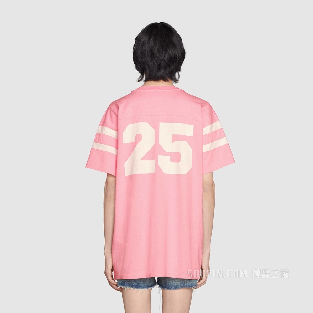 “Gucci in Pink 1921”印花T恤 浅粉色