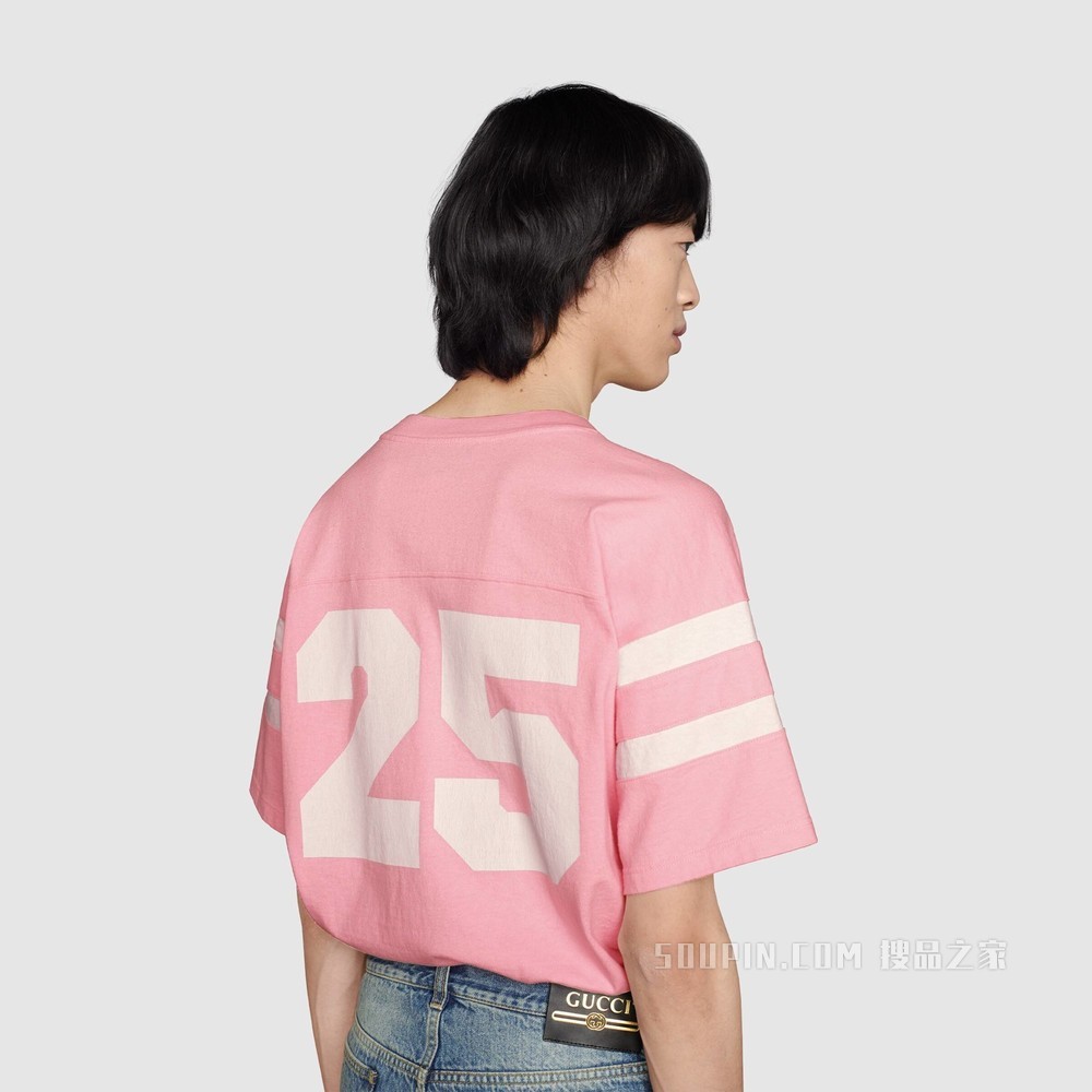 “Gucci in Pink 1921”印花T恤 浅粉色