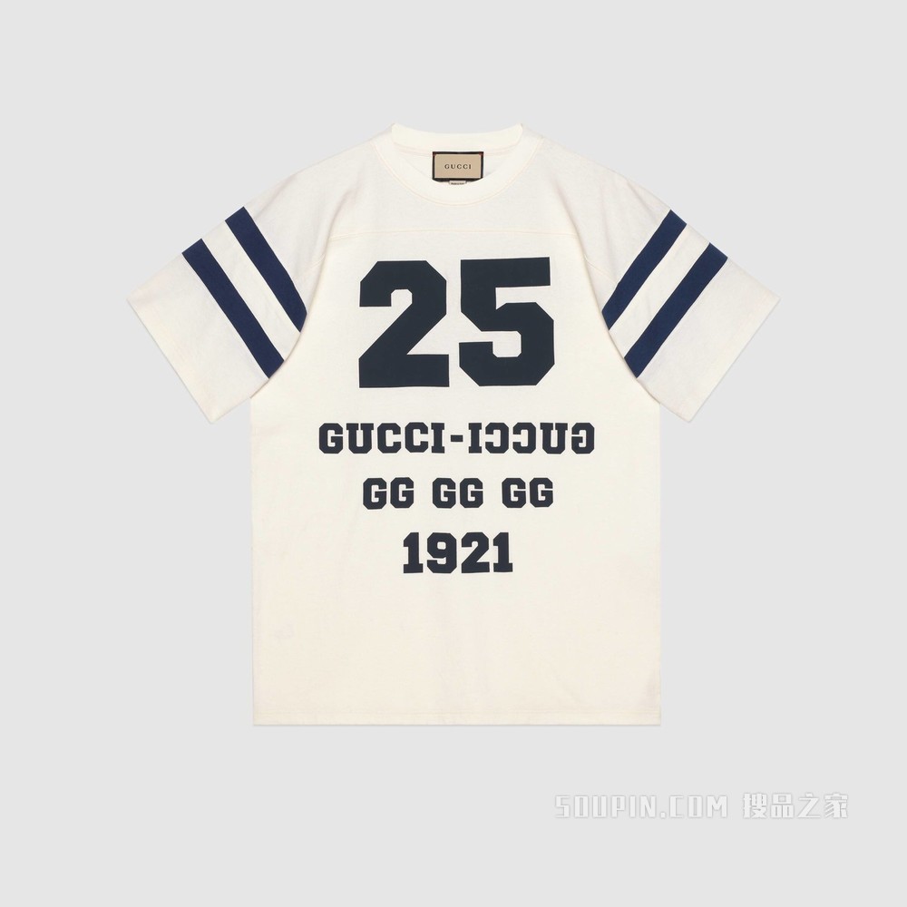 “25 Gucci”印花T恤 白色