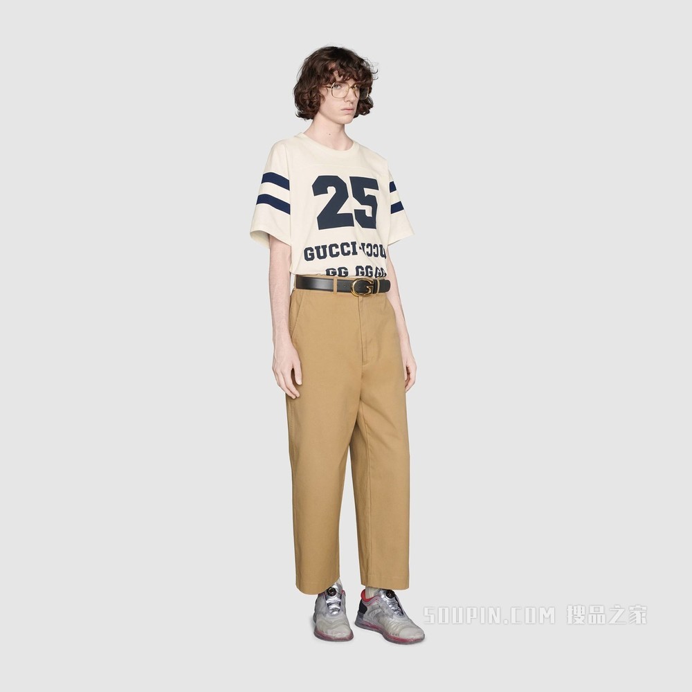 “25 Gucci”印花T恤 白色